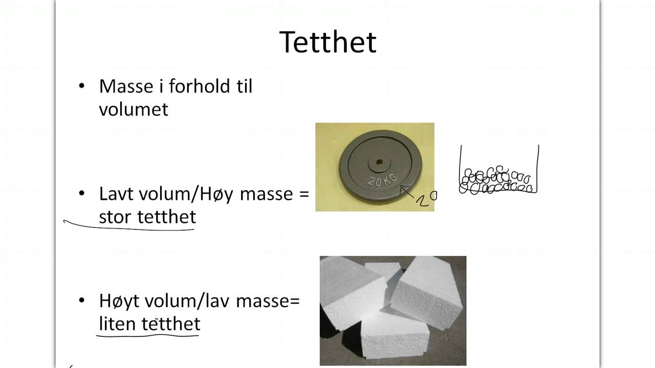 Masse volum tetthet formel