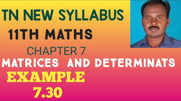 EXAMPLE 7.30|CLASS 11 MATHS | MATRICES AND DETERMINANTS | CHAPTER 7 |PRABHU MATHS