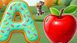 Phonic sound with two words, a for apple b for ball, english alphabet for toddlers @Ronukitv 