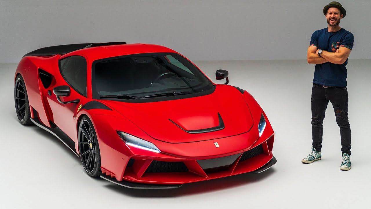 Peako Model 1/18 – Novitec F8 N-Largo – Blanc Rayures Italie – Résine Avec Vitrine