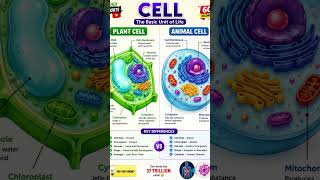 Cell (कोशिका) | Plant Cell vs Animal Cell | Biology Shorts #shorts