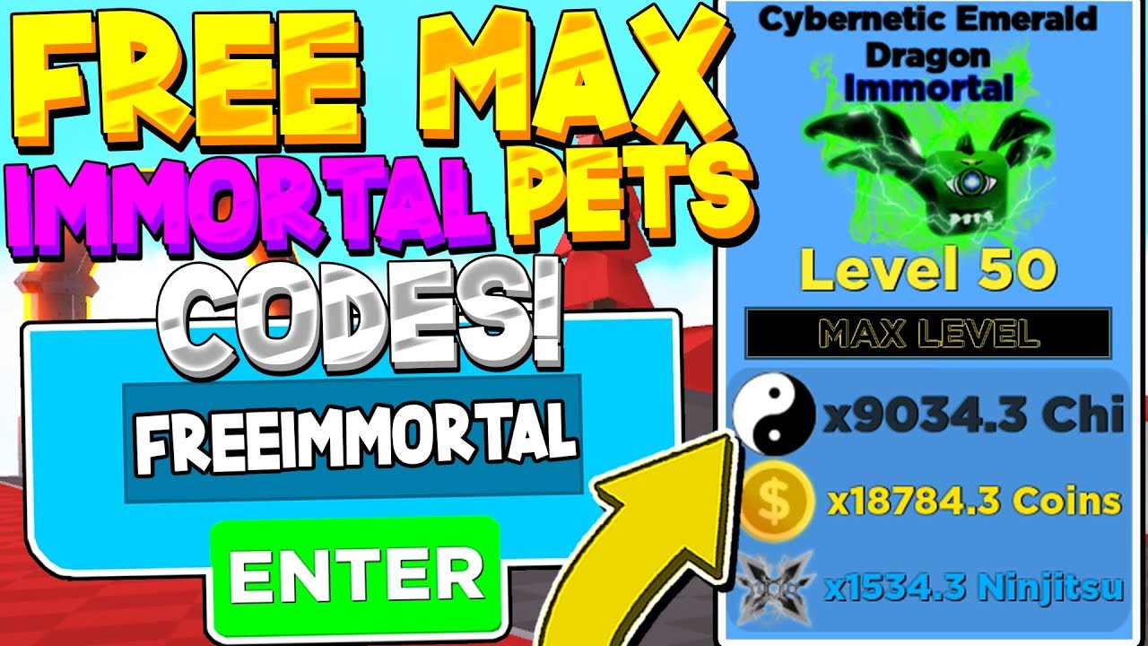 FREE MAX LEVEL IMMORTAL PET CODES IN NINJA LEGENDS! *FREE PETS* Roblox - 