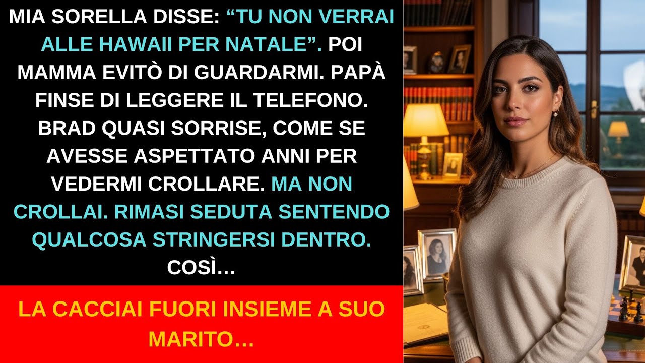 I miei genitori mi esclusero dal Natale su richiesta di mia sorella, così cacciai lei e suo marito