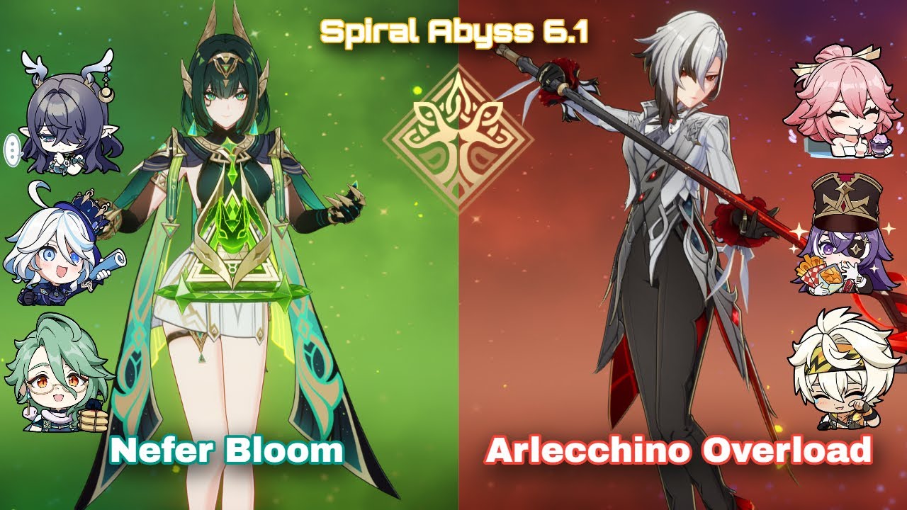 Nefer Bloom C0 Nefer Bloom & C0 Arlecchino Overload | Spiral Abyss 6.1 | Genshin ...