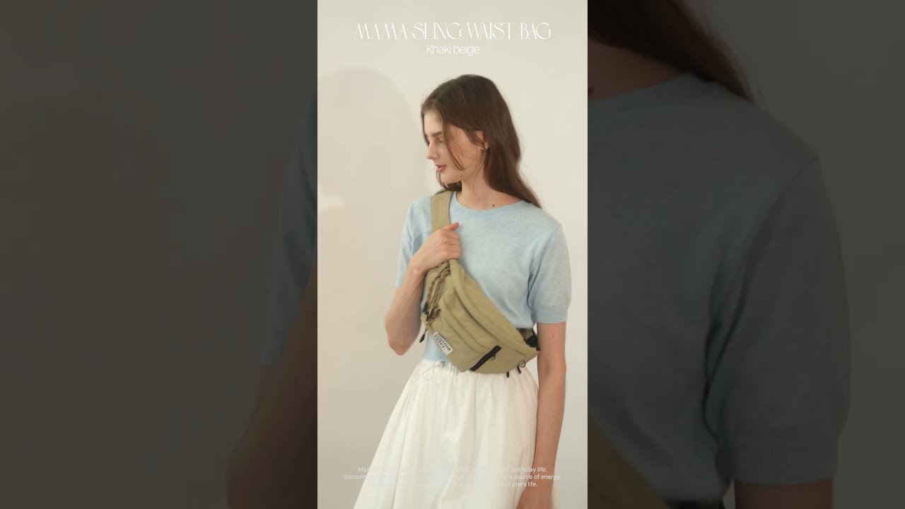 ★masmarulez★ mama sling waist bag _khaki Beige mama sling waist bag_khaki Beige : Masmarulez [마스마룰즈]