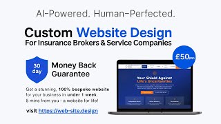 Insurance Broker Website Design | Financial Services Web Development | AI-Powered £50/Month