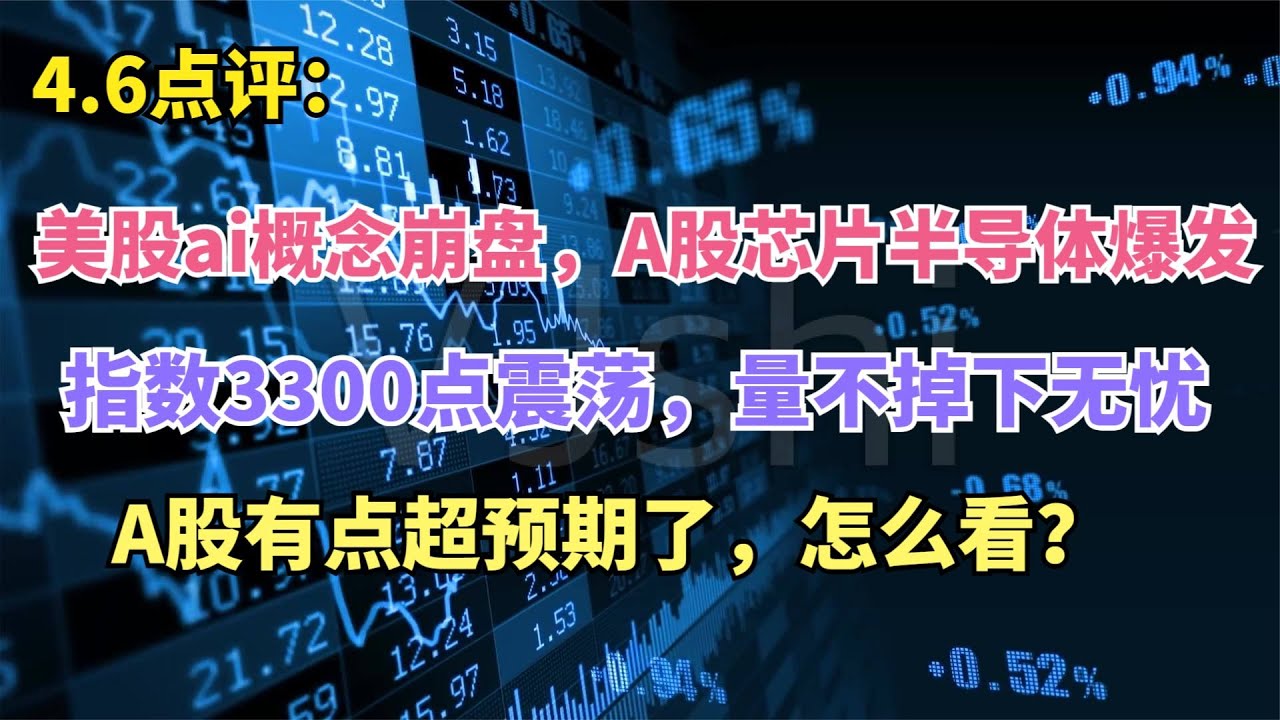 美股ai'崩盘，科创板大涨，指数3300点震荡，A股有点超预期了！ - YouTube