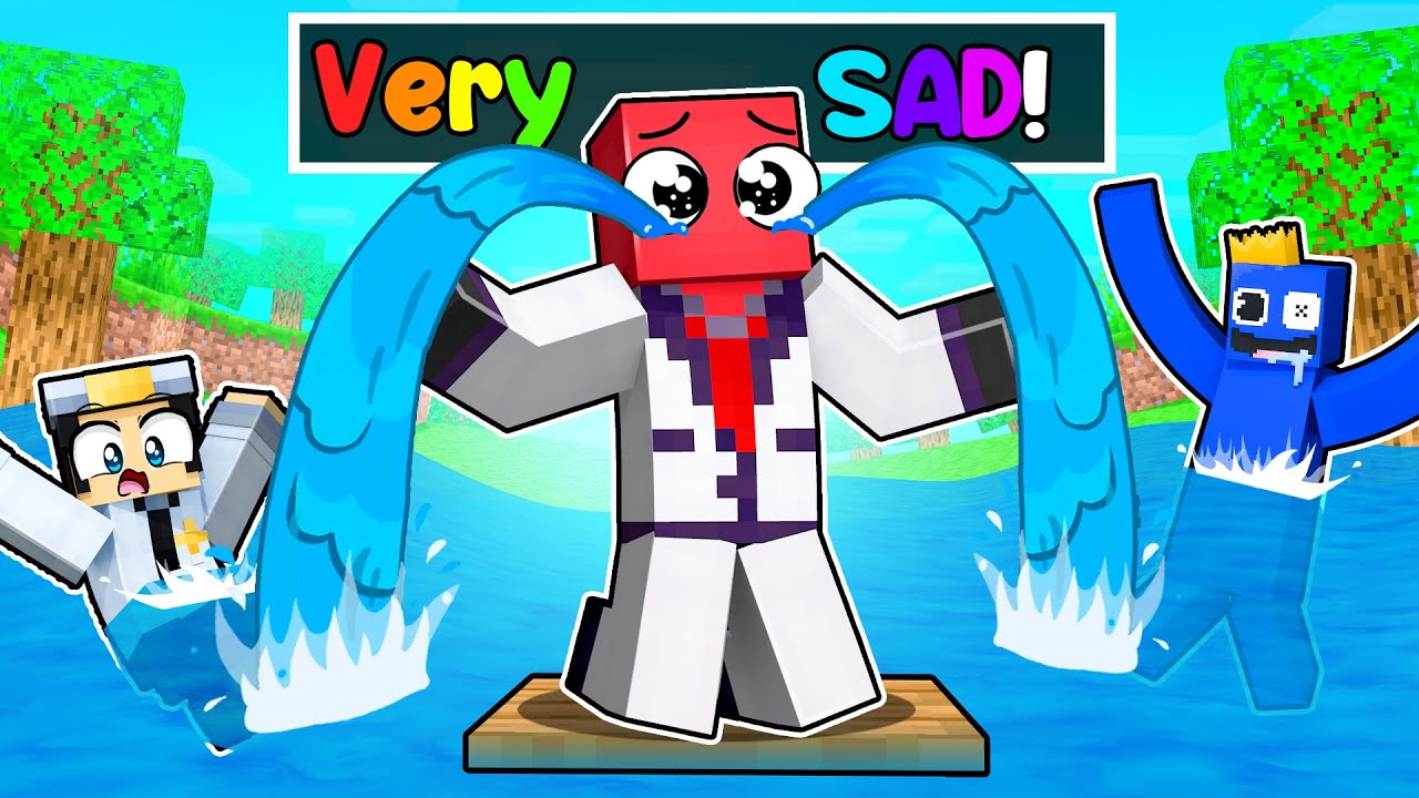 Red ROBLOX RAINBOW FRIENDS is SO SAD in Minecraft! 