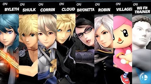 Byleth VS Shulk VS Corrin VS Cloud VS Bayonetta VS Robin VS Villager VS Wii Fit Trainer LV 9 Smash