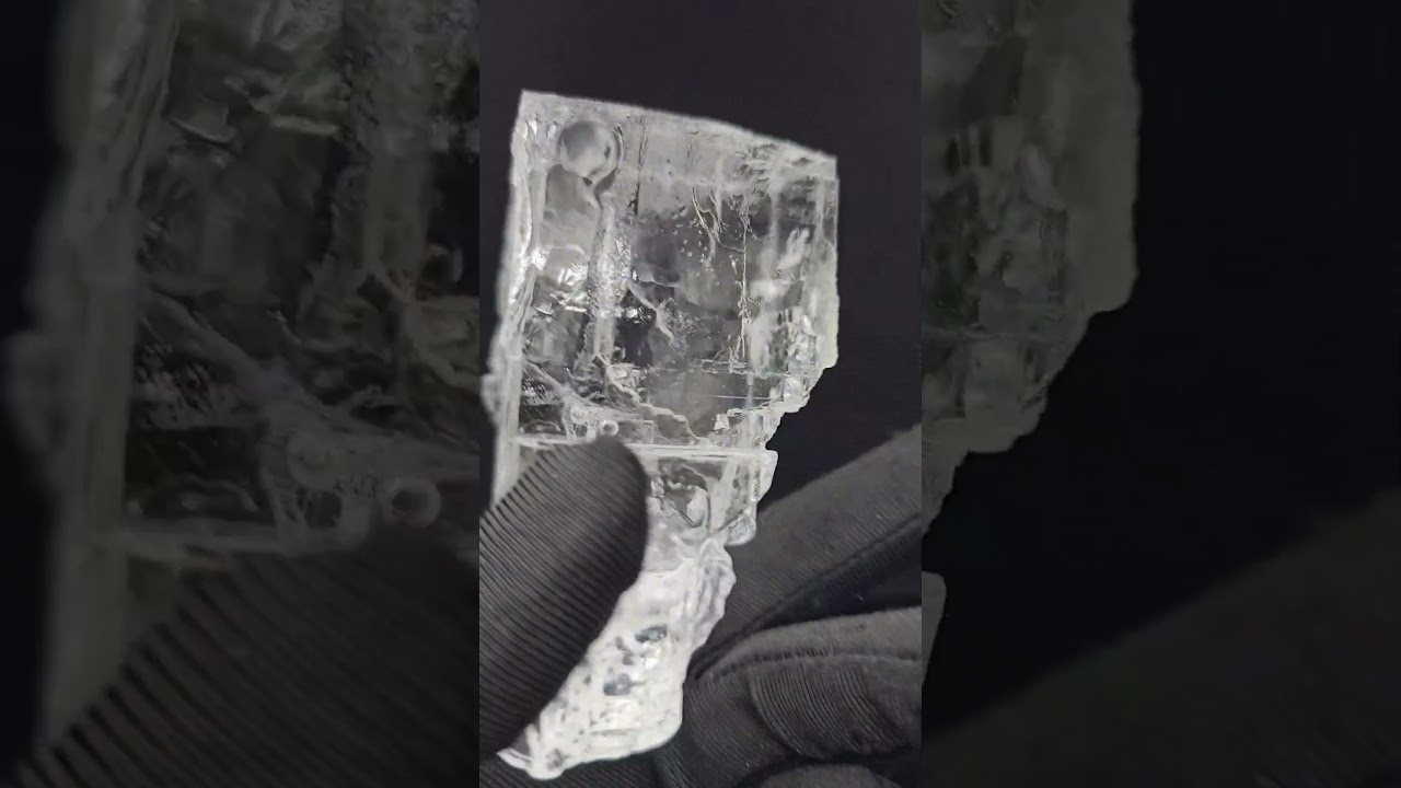 Halite crystal with water inside, enhydro halite  Bakhmut field, Ukraine 