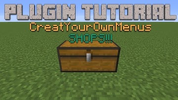 Minecraft Plugin Tutorial: CreateYourOwnMenus | SHOPS!!!