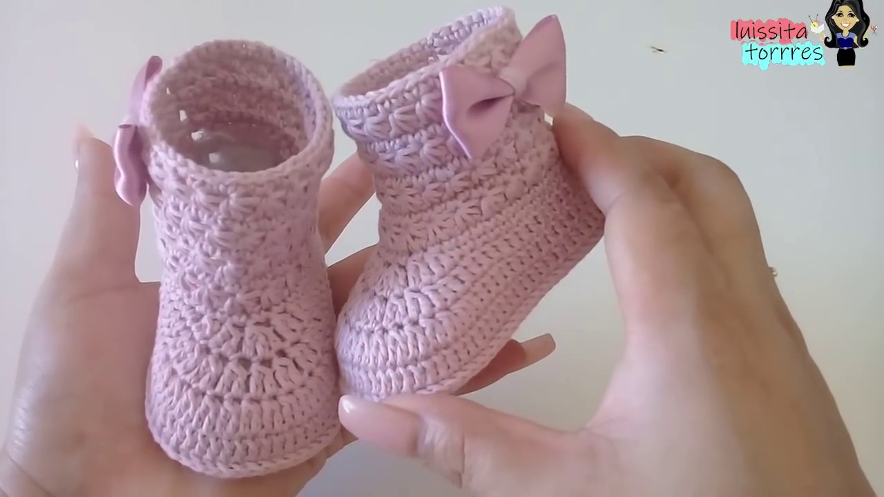 Botitas tejidas crochet en jazmin - las tallas - YouTube