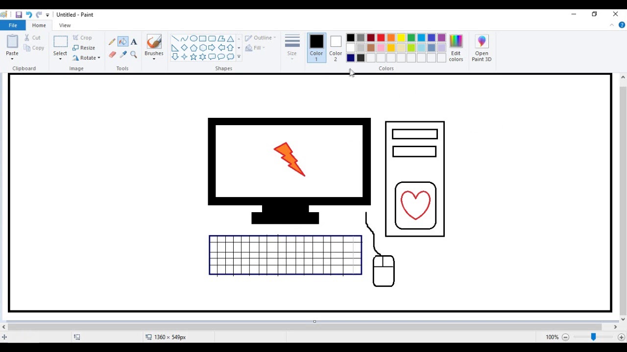 ภาพ อุปกรณ์ คอมพิวเตอร์  Update  ขั้นตอนการวาดอุปกรณ์คอมพิวเตอร์ด้วย โปรแกรมPaint