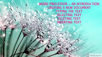Word Processor   An Introduction