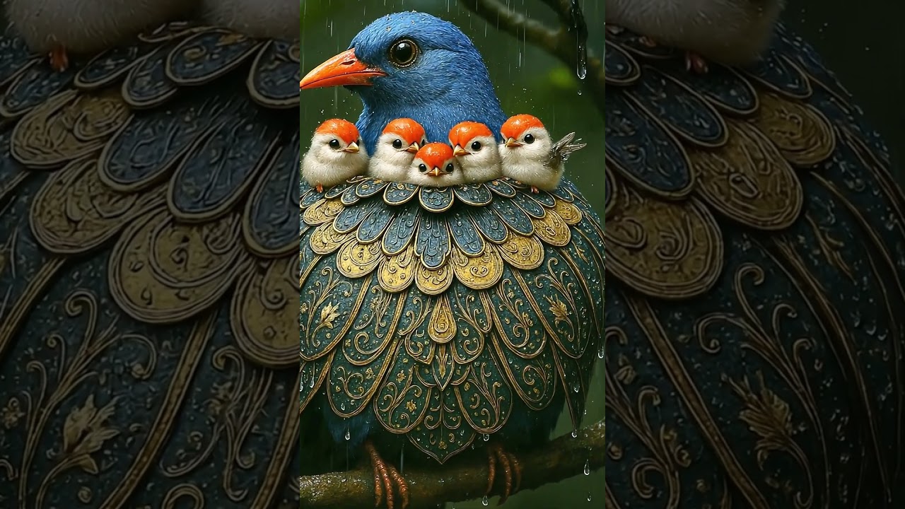 Fantasy mother bird.  