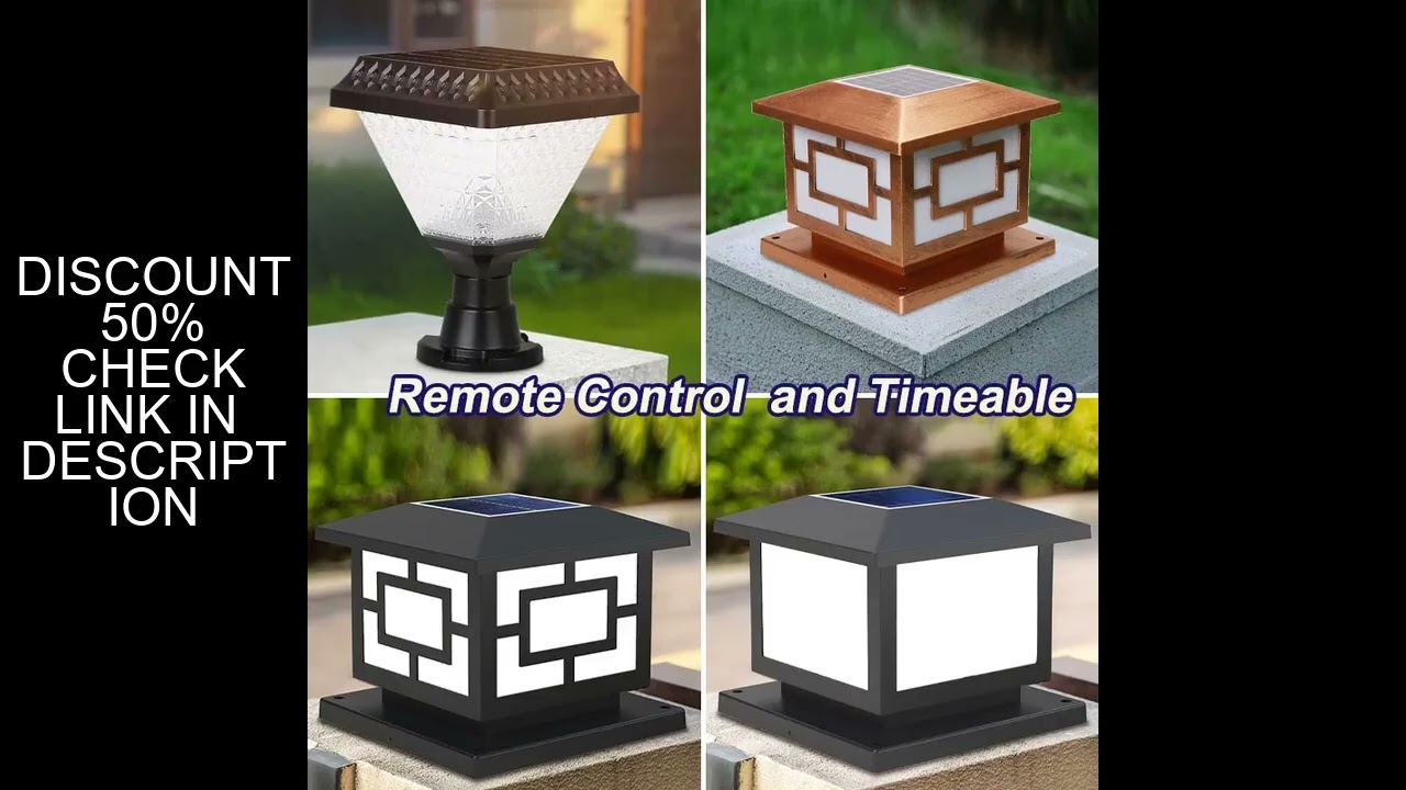 Outdoor Led Solar Garden Lights Dimming Timed Column Light Post Lamp Pillar Light Modern LED for Hom