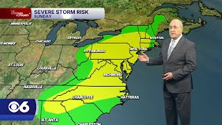 Front will bring Level 2 risk of severe storms to Mid-Atlantic Sunday