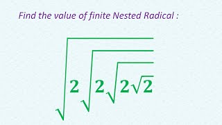 A nice Finite Nested Radical Problem from Australia || Year 10 Math Algebra Problem