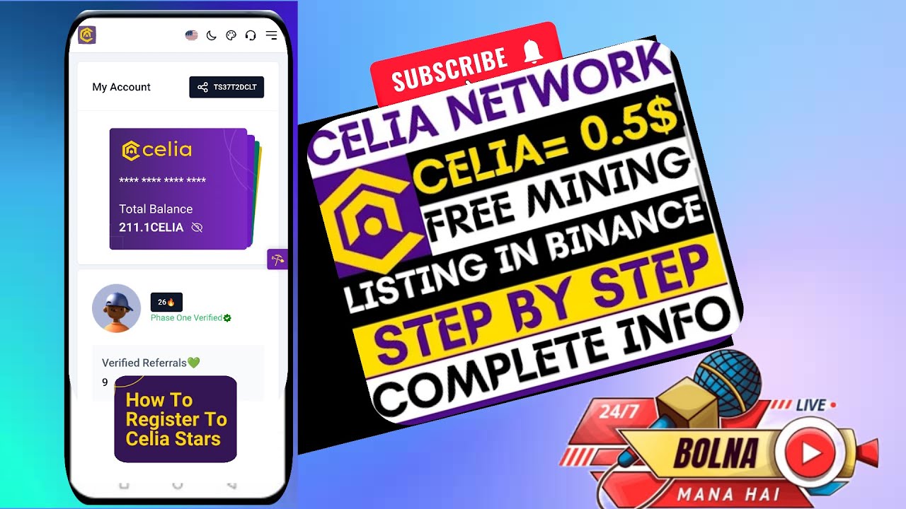 Celia mining app| new mining app | Celia mining app real or fake| @bolnamanahai