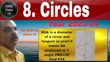 BOA is a diameter of a circle and tangent at point P meets BA produced at T. angle PBO=30° Find PTA