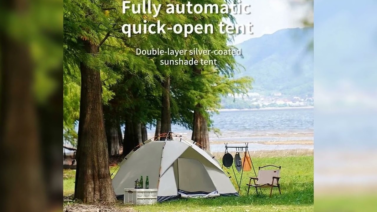 A must-have product! Outdoor Folding Tent Fully Automatic Quick Opening Tent 3-4 Person Self Drivi
