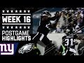 Giants vs. Eagles | NFL Week 16 Game Highlights