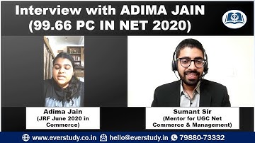 Interview with JRF Adima Jain | UGC Net Commerce 2020 Exam