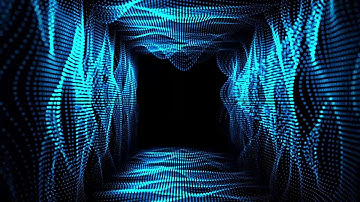 Digital Data Particles Flow Loop Animated Background - Royalty Free Footage