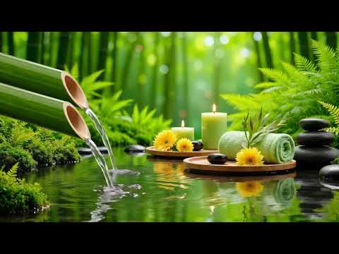 Relaxing Music for Healing + Bamboo Water Sounds 🍃 Relieves depression and tension & Nature Sounds