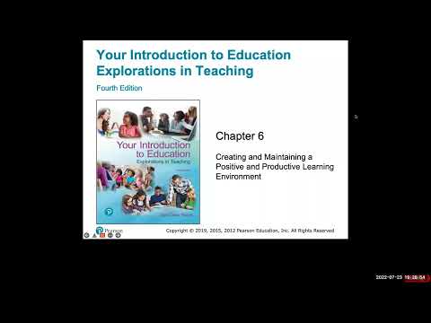 Chapter 6: Creating And Maintaining A Positive And Productive Learning Environment