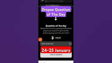 Dropee Question of The Day Code 24 January | Dropee Question of the Day Code | Dropee Code Today