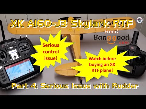 XK A160-J3 Skylark 4CH 650mm EPP RTF RC Airplane from Banggood - Part 4: Serious Control Issue