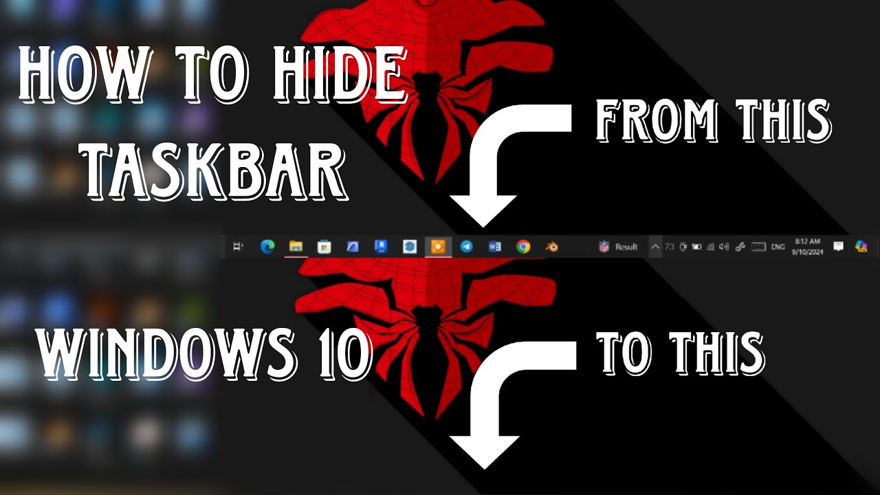 How to Hide Taskbar In Windows 10 - YouTube
