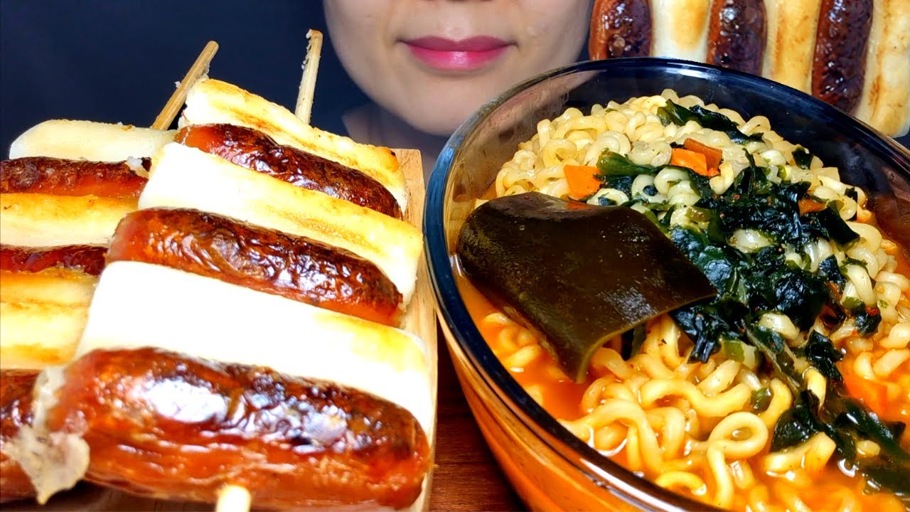 Горячий рамен + сотток скевер мукбанг