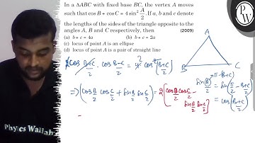 In a \( \triangle A B C \) with fixed base \( B C \), the vertex \(...