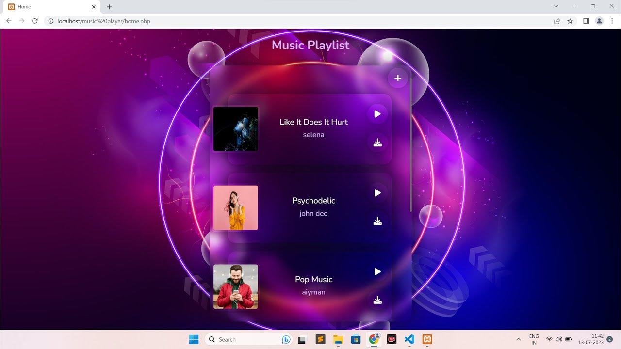 Responsive Music Playlist | Music Player Using HTML / CSS / JavaScript ...