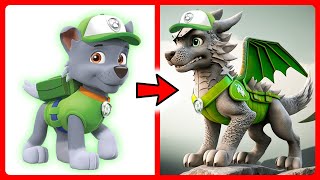 PAW PATROL as 🐲 DRAGONS or 💪 MUSCLE 🦴 All Characters