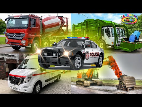 Изучаем строительный транспорт и спецтехнику - Карточки Транспорт - Развивающие мультики для детей