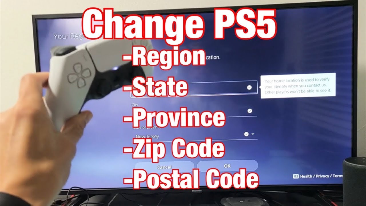 PS5: How to Change Region / State / Province / Zip Code / Postal Code /  Address - YouTube