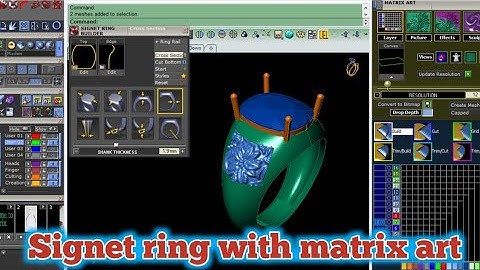 class 16 matrix 9 | how to make a signet rings | signet ring with matrix art | signet ring in rhino