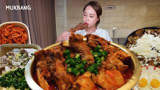 SUB)🔥Braised spicy beef ribs 10servings🔥Buldak🔥Radish kimchi realsound asmr mukbang