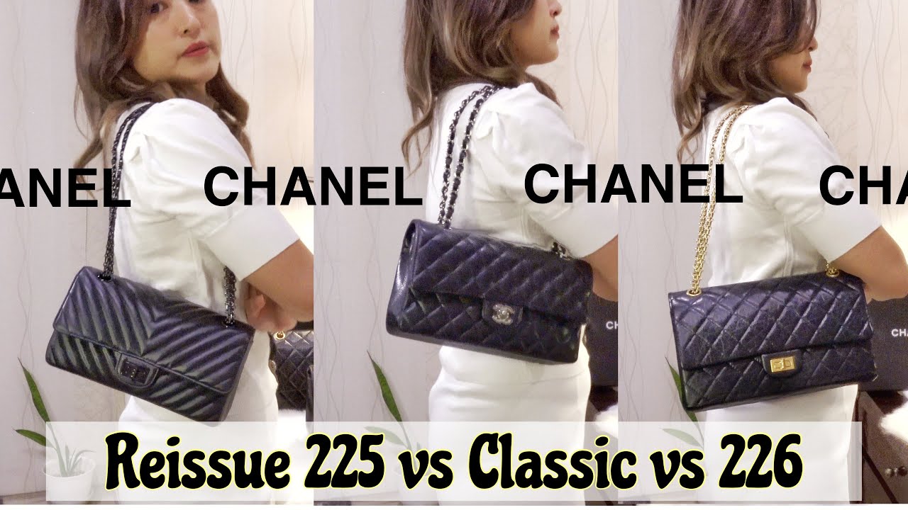 CHANEL 2.55 Classic Flap Bag Size 226 Black Aged Calfskin & Gold-Tone  HW $11000