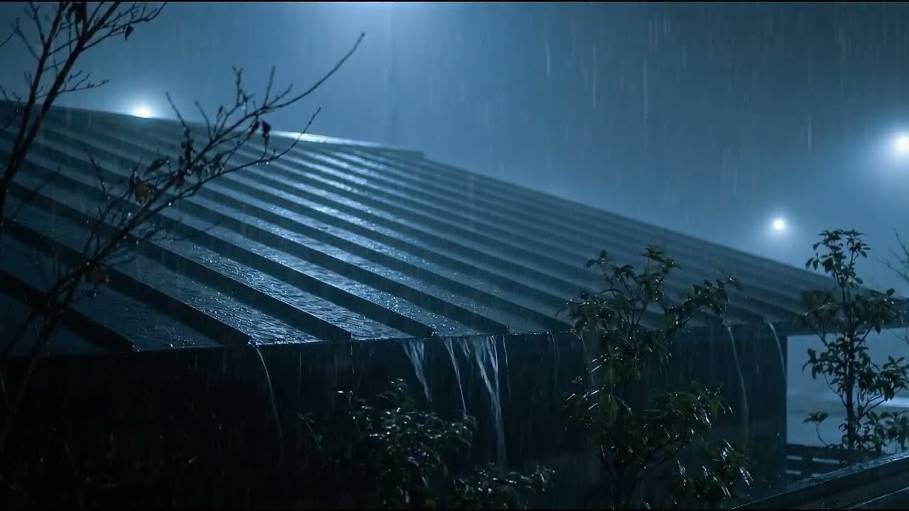 Heavy Night Rain Pouring Off Long Metal Roof 🌧️ | Sleep in 2 Minutes with Deep Rain Sounds (NO ADS)