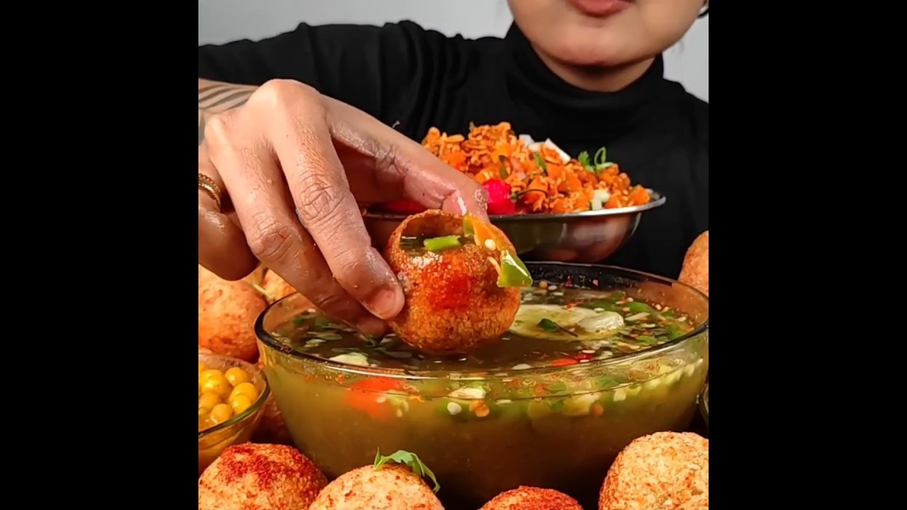 ⁣EATING SPICY PANIPURI🌶️ PUCHKA CHALLENGE || #shorts #mukbang #asmreating #eatingshow #asmr