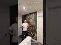 Luxury zebra wallpaper accent wall  installation 🦓✨ #diy #accentwall #californiahomes #shorts