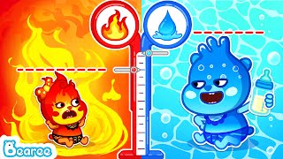 Fire vs Water  | Bearee Takes Care of Baby Elemental | Funny Kids Cartoon by Bearee Channel