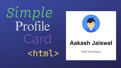 "Create a Simple Profile Card Using Html Css" #html #csstutorial #webdevelopment #webdevprojects