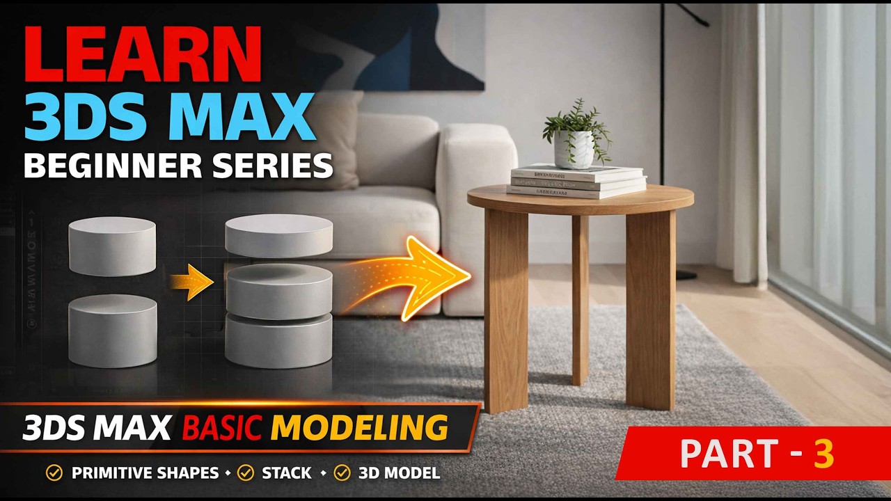 3ds Max 2026 Beginner Course – Part 3 | Model Your First Table (Step-by ...
