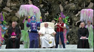 Pope participates in circus act during general audience