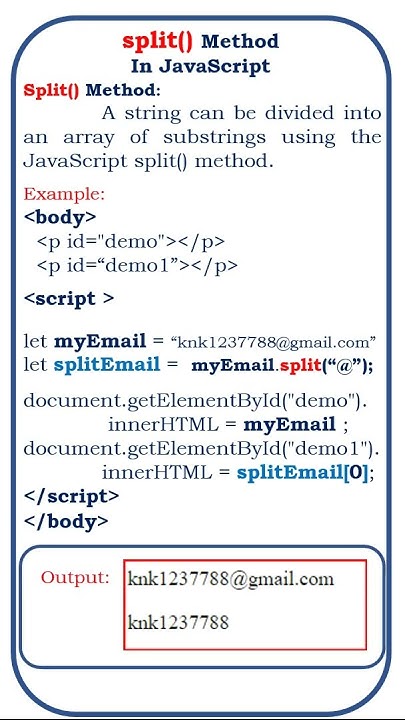 split() method in javascript @ensolutions5210 #javascript #split # ...